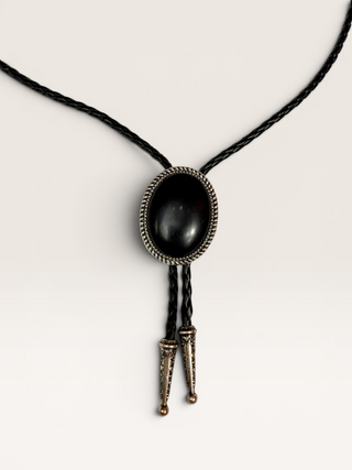 Vintage Black Onyx in Metal Bezel