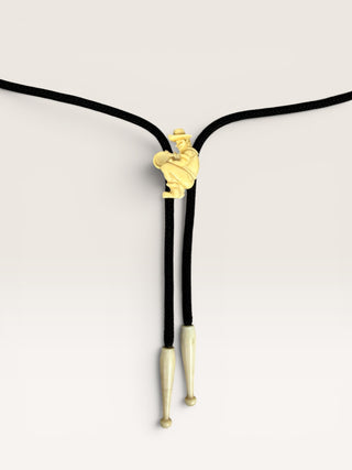 Vintage Miner of Bone Bolo Tie