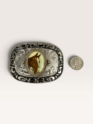 Vintage Horse Portrait Belt Buckle