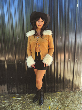 Penny Faux Fur Trim Sweater