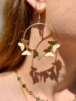 Butterfly Hoop Earrings