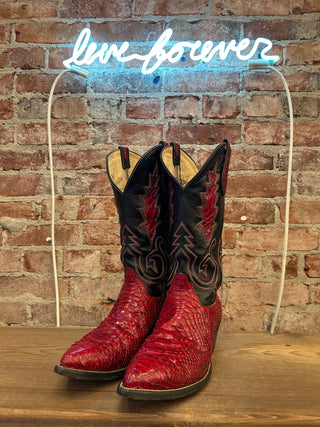 Hondo Genuine Snake Women’s Cowboy Boots Size 10