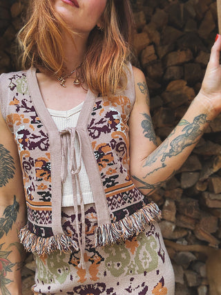 Smoke On The Water Tie Sweater Vest