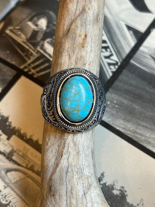 Turquoise Western Biker Ring