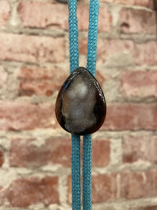 Black Agate & Quartz Bolo Tie