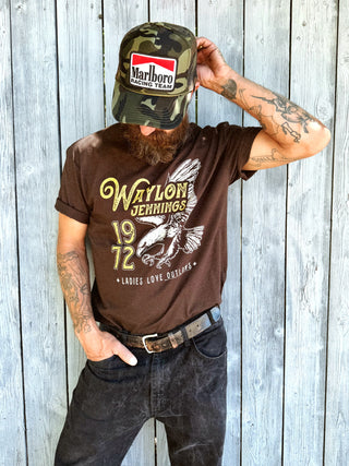 Waylon Jennings Nashville Rebel 1974 The Ramblin' Man Tour T-Shirt