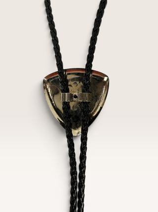 Silver Triangle and Banded Agate Bolo Tie