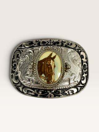 Vintage Horse Portrait Belt Buckle