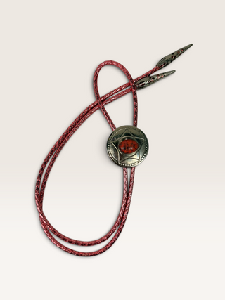Silver Star with Pink Stone Bolo Tie