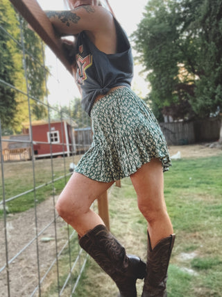 Country Cactus Print Skort