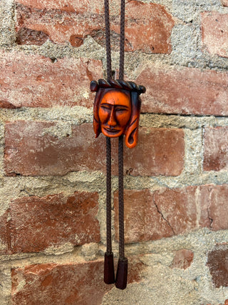 Traditional Korean Hahoe Mask Bolo Tie