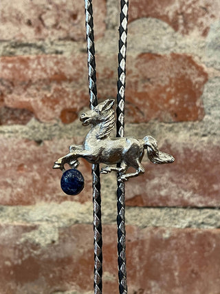 Horse Metal & Stone Bolo Tie