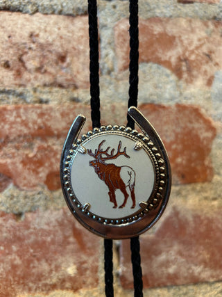 Velvet Braided Elk Bolo Tie