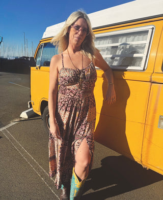 Desert Wildflower Patchwork Maxi Dress