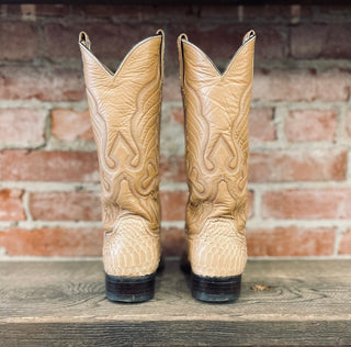 Silver Town Snakeskin Cowboy Boots Men's Size 7.5 / Women's Size 9