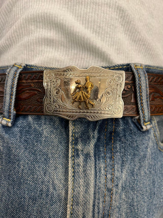 Vintage Line Dancer Belt Buckle