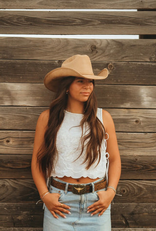 Dutch Cattleman Faux Suede Cowboy Hat Camel