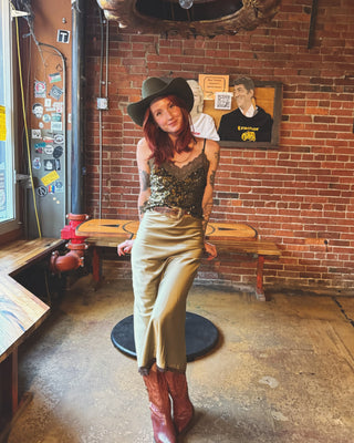 Dream On Satin Midi Skirt