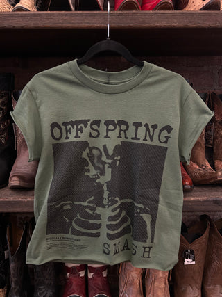 Chop Shop Offspring Green Smash Cropped Tee
