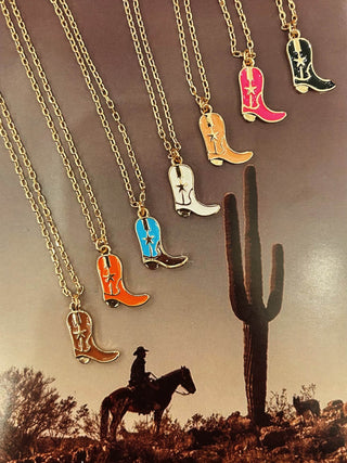 Reba Cowboy Boot Necklace