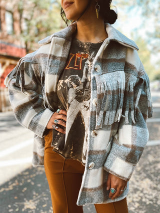 Montana Fringe Plaid Jacket