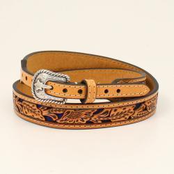 Twister Hat Band Floral Tooled Underlay Blue