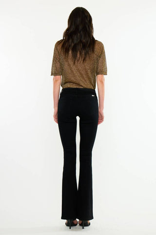 Ilene Black Mid Rise Flare Pants