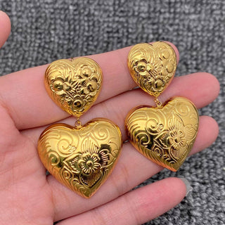 18k Gold Annie Double Heart Earrings