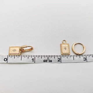 Cubic Zirconia Charm Huggie Earrings