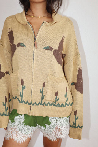 The Merle Duck Knit Zip Cardigan