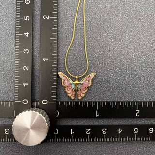 18k Gold Plated Enamel Butterfly Necklace