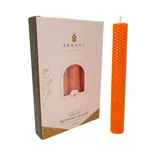 Orange Beeswax Candlestick
