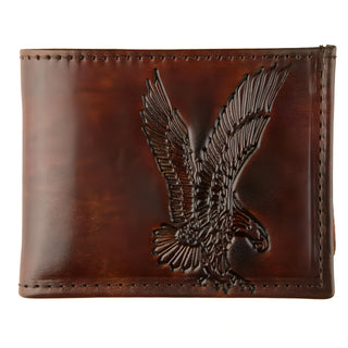 Antique Finish Eagle Slim Billfold Wallet