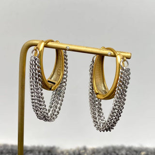 18k Gold Jessie's Girl Two Tone Earrings