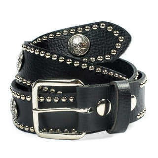 Genuine Leather Nickel Concho Studded Belt