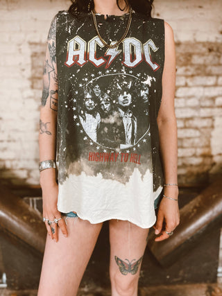 Chop Shop AC/DC Bleached Tank