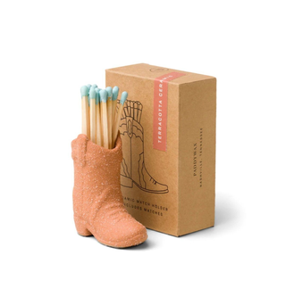 Terracotta Cowboy Boot Match Holder