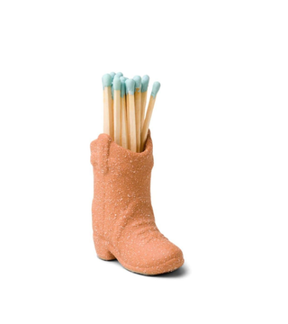 Terracotta Cowboy Boot Match Holder