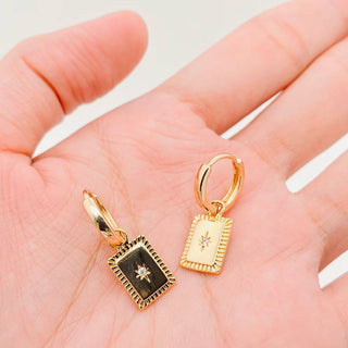 Cubic Zirconia Charm Huggie Earrings