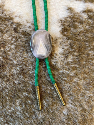 Vintage Agate Bolo Tie