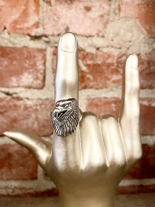 Eagle Head Biker Ring