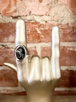 Rearing Horse Biker Ring